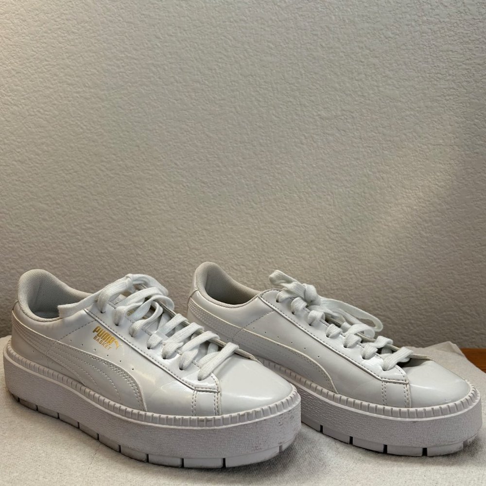 Cute White Puma Women's Platform Shoes